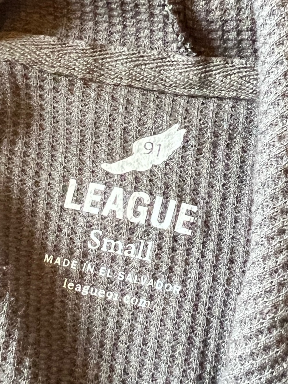 League Navy NYU Waffle-Knit Hooded Pullover - Picture 2 of 3